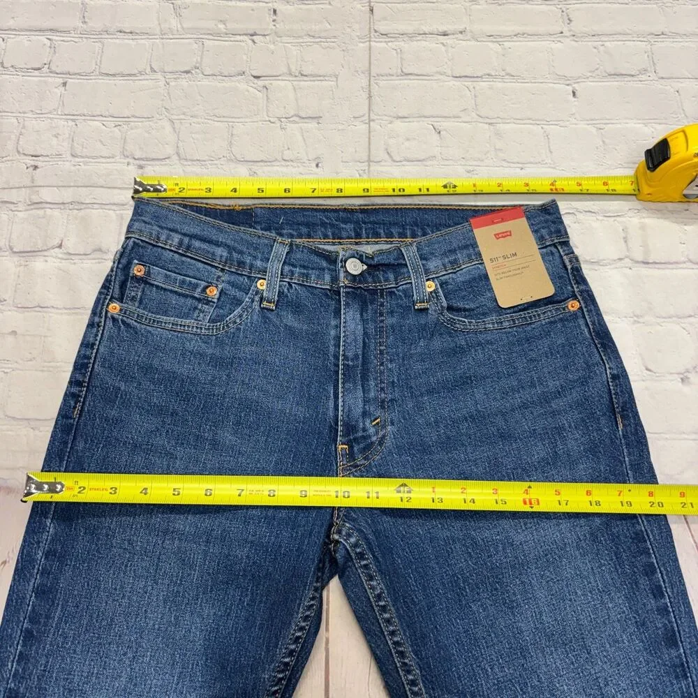 NWT Levi's 511 Slim Fit Jeans Men Size 32x30 Blue Denim Stretch C132 -28